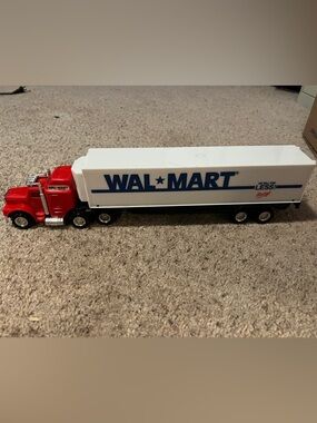 Wal-Mart Branded Toy Semi Truck - Red Cab White Trailer